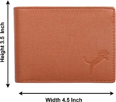 WILD EDGE Tan Men's Wallet in Two-Fold/Bi-Fold Design with Flap Closure | Smart and Formal Artificial Leather Wallet for Men-thumb2