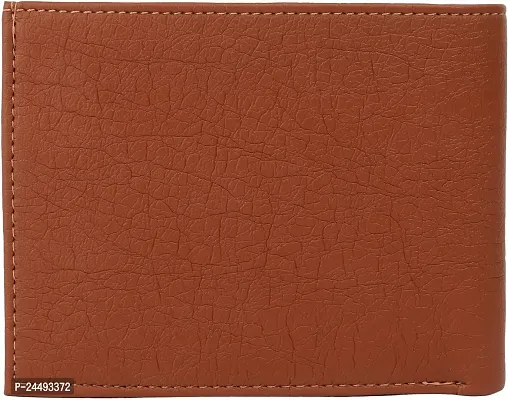 WILD EDGE Tan Men's Wallet with Brown Detachable Card Holder - Men Tan Solid Two Fold Artificial Leather Wallet (Pack of 1)-thumb3