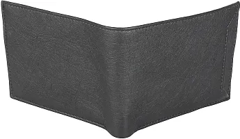 WILD EDGE Men's Wallet in Solid Design with Flap Closure Artificial Leather with Detachable Card Holder | Stylish Men's Two-Fold/Bi-Fold Wallet (Black)-thumb3