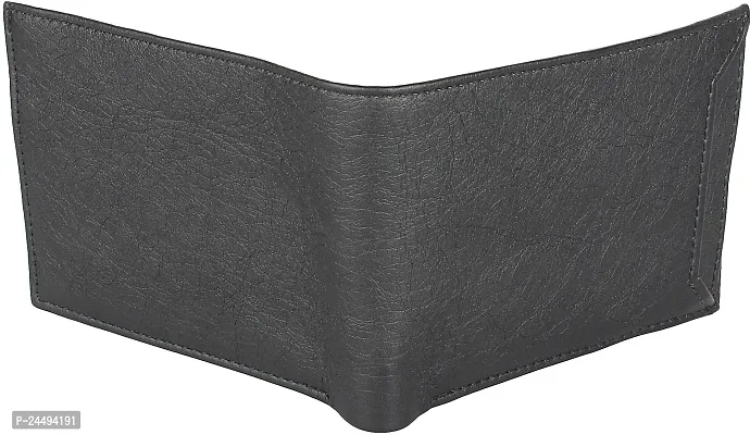 WILD EDGE Men's Wallet in Solid Design with Flap Closure Artificial Leather with Detachable Card Holder | Stylish Men's Two-Fold/Bi-Fold Wallet (Black)-thumb4