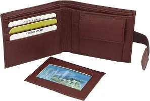 WILD EDGE Men's Stylish Wallet - Men Maroon Solid Two Fold Artificial Leather Wallet (Pack of 1)-thumb1