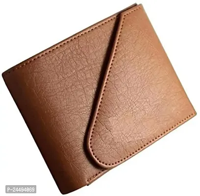 WILD EDGE Casual Tan Men's Wallet - Formal Wallet/Purse for Men - Men Tan Solid Three Fold Artificial Leather Wallet