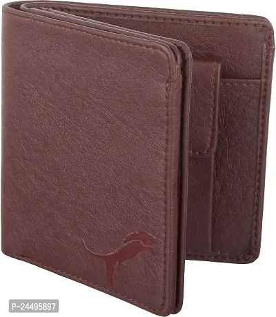 WILD EDGE Dark Brown Tri-Fold Men's Wallet - Formal/Casual/Stylish Artificial Leather Wallet for Men - Dark Brown Men's Three-Fold Purse-thumb0