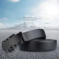 WILD EDGE Men's Black Belt, Light weight special PU Leather belt for Men, Black Belt Gift Box-thumb1