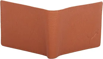 WILD EDGE Tan Men's Wallet in Two-Fold/Bi-Fold Design with Flap Closure | Smart and Formal Artificial Leather Wallet for Men-thumb3