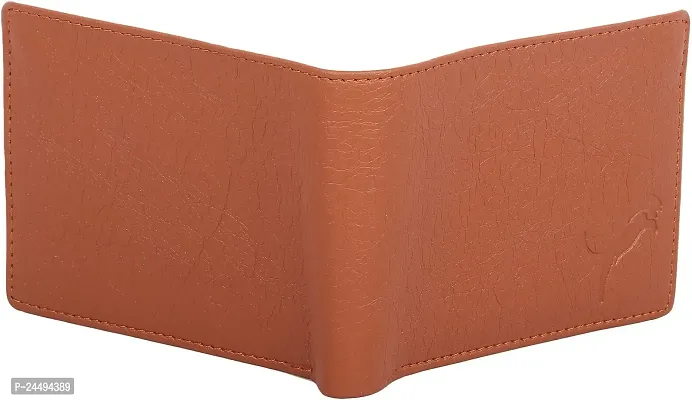 WILD EDGE Tan Men's Wallet in Two-Fold/Bi-Fold Design with Flap Closure | Smart and Formal Artificial Leather Wallet for Men-thumb4