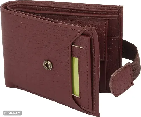 WILD EDGE Men's Stylish Wallet - Men Maroon Solid Two Fold Artificial Leather Wallet (Pack of 1)