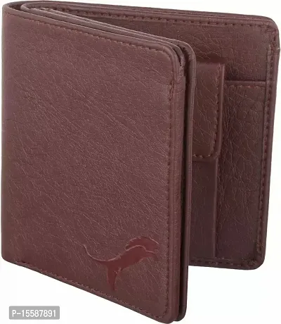 Men Formal Tan Artificial Leather Wallet (5 Card Slots)