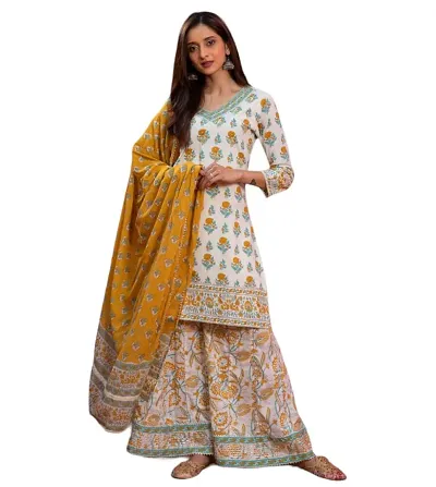 Stylish Women Rayon Kurta, Bottom With Dupatta