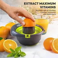 Laxvila India Heavy Duty Hand Press Manual Fruit juicer Orange Squeezer Bowl for Citrus Lemon Orange Mausambi Strainer with Easy Pour Spout Lock It Juicer maker Hand Rotation Mosambi Press juice mixer-thumb1