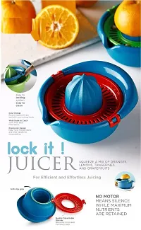 Laxvila India Heavy Duty Hand Press Manual Fruit juicer Orange Squeezer Bowl for Citrus Lemon Orange Mausambi Strainer with Easy Pour Spout Lock It Juicer maker Hand Rotation Mosambi Press juice mixer-thumb2