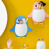 Multipurpose Wall Mounted  Toothpaste Holder Unique Self Adhesive Remote Mobile Pencil Makeup Tools Organizer Wall Hanging Storage Wall Mount Remote Mobile Stand-thumb2