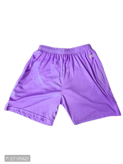 Comfortable Purple Cotton Regular Shorts For Men-thumb0