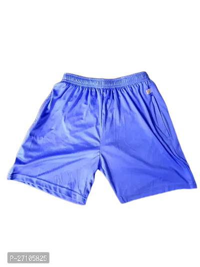 Comfortable Blue Cotton Regular Shorts For Men