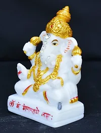 Benares Souvenirs Marble Dust Lord Ganesha Car Dashboard Size -8X5X3 Cm Weight- 107 Grams-thumb2