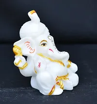 Benares Souvenirs Marble Dust Lord Ganesha Car Dashboard Size -8X6X3 Cm Weight- 116 Grams-thumb1