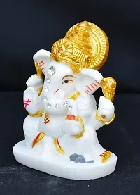 Benares Souvenirs Marble Dust Lord Ganesha Car Dashboard Size -7.5X5X3 Cm Weight- 109 Grams-thumb1