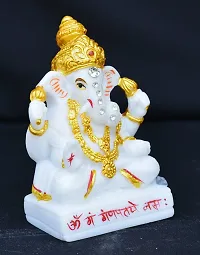 Benares Souvenirs Marble Dust Lord Ganesha Car Dashboard Size -8X5X3 Cm Weight- 107 Grams-thumb1