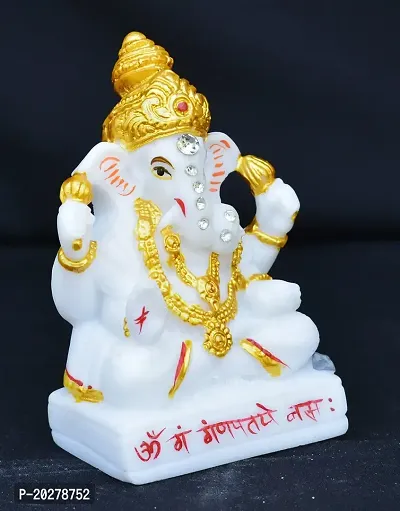 Benares Souvenirs Marble Dust Lord Ganesha Car Dashboard Size -8X5X3 Cm Weight- 107 Grams-thumb2