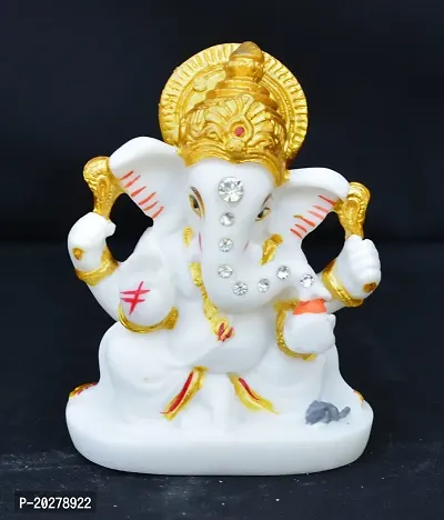 Benares Souvenirs Marble Dust Lord Ganesha Car Dashboard Size -7.5X5X3 Cm Weight- 109 Grams