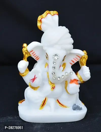 Benares Souvenirs Marble Dust Lord Ganesha Car Dashboard Size -8X4X3 Cm Weight- 110 Grams-thumb0