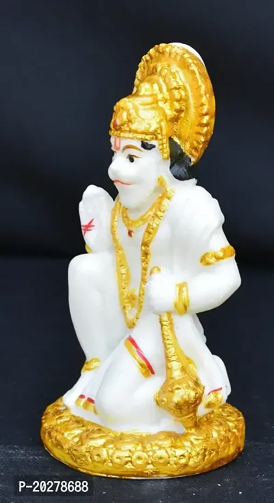 Benares Souvenirs Marble Dust Lord Hanuman Car Dashboard Size -9X4X4 Cm Weight- 97 Grams-thumb2