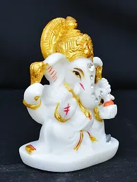 Benares Souvenirs Marble Dust Lord Ganesha Car Dashboard Size -7.5X5X3 Cm Weight- 109 Grams-thumb2