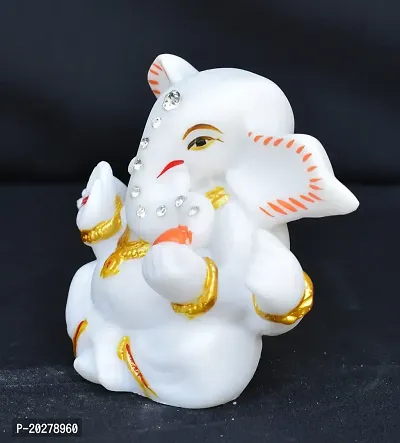 Benares Souvenirs Marble Dust Lord Ganesha Car Dashboard Size -7X4X3 Cm Weight- 139 Grams-thumb2