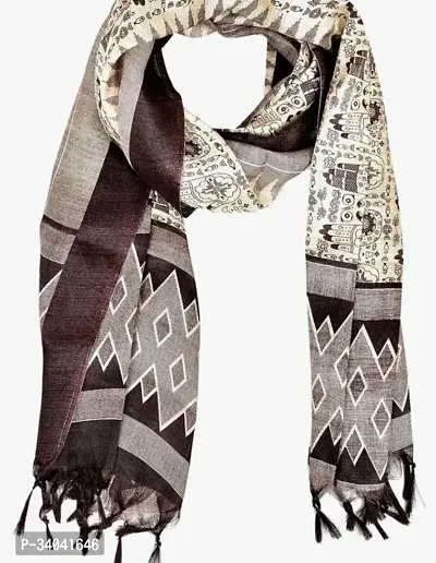 Elite Brown Cotton Printed Dupattas For Women-thumb0