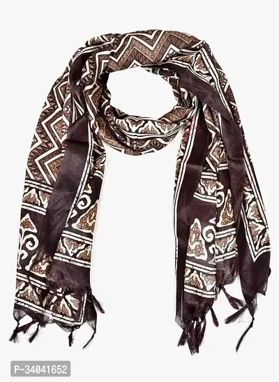 Elite Brown Cotton Printed Dupattas For Women-thumb0