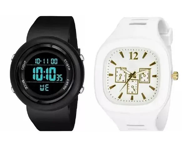 Combo Of 1 Stylish Analog Watch And 1 Ring Digital Watch