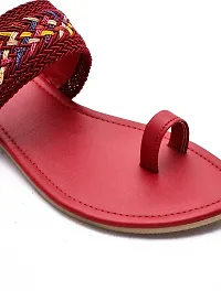 Elegant Maroon Nappa Leather Sandals For Women-thumb3