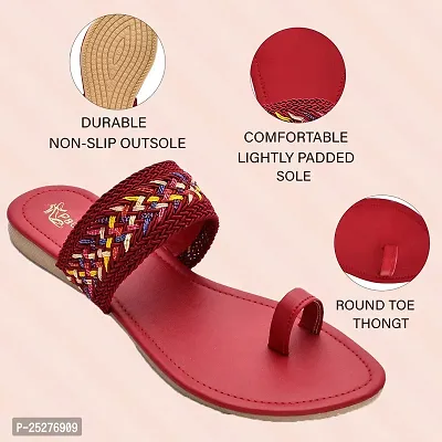 Elegant Maroon Nappa Leather Sandals For Women-thumb0