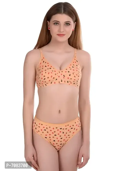 yellow printed bra and panty set