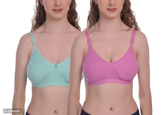 Buy Viral Girl Women's Cotton -Hosiery Non-Padded Full Coverage T-Shirt Bra  (Pack of 2)(Modern-lc) Online In India At Discounted Prices
