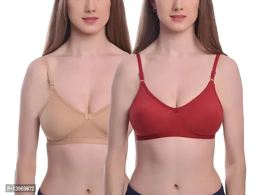 Buy Viral Girl Women's Non Padded Cotton-Hosiery Half Coverage B-Cup  T-Shirt Bra (Pack of 2)(Puma-lc2) Online In India At Discounted Prices