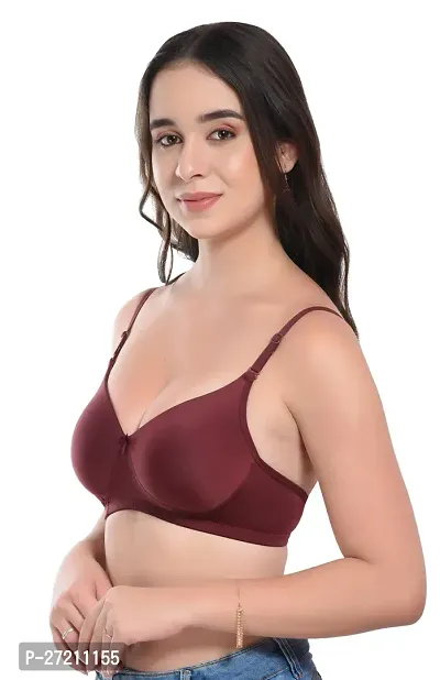 Classic Polyamide Solid Bra for Women, Pack of 2-thumb2