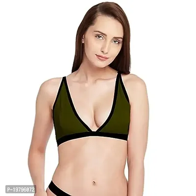 Berry's Intimatess Olive/Black Triangle Cup T Shirt Women's Bra