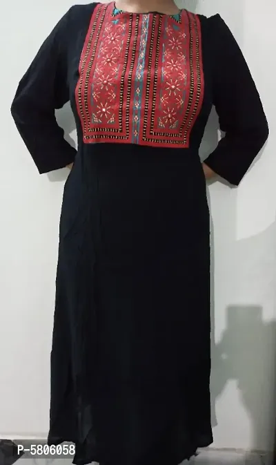 Embroidered rayon kurta for woman-thumb0