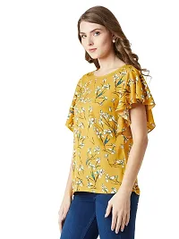 Miss Chase Women's Multicolor Ruffled Floral Top (Medium)-thumb3