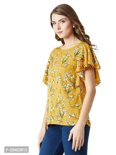 Miss Chase Women's Multicolor Ruffled Floral Top (Medium)-thumb4