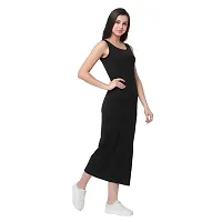 RIGO Pure Cotton Sleeveless Below Knee Black Bodycon Women's Maxi Dress-thumb1
