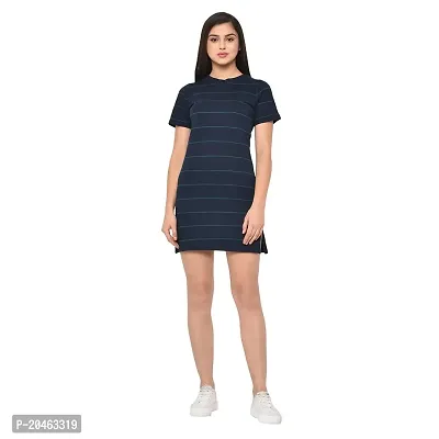 RIGO Women's Pure Cotton Half Sleeve/Above Knee/Mid Thigh Length Multicolor Bodycon Dress (Medium, Dark Blue, WDRS124-1031-$P)