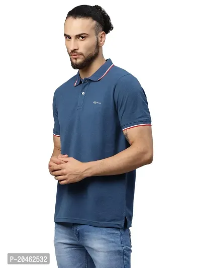 Rodamo Men T Shirt Half Sleeve Polo T Shirts for Men Cotton T Shirts,112060107-L Blue-thumb4