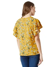 Miss Chase Women's Multicolor Ruffled Floral Top (Medium)-thumb4