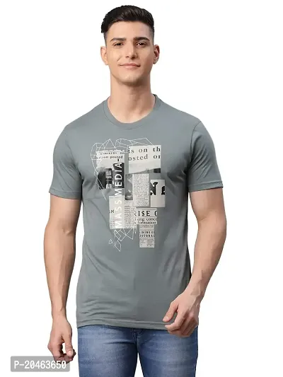 Rodamo Cotton T Shirts for Men Half Sleeve Round Neck T Shirts for Men Cotton,112040101-L Grey