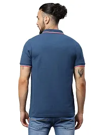 Rodamo Men T Shirt Half Sleeve Polo T Shirts for Men Cotton T Shirts,112060107-L Blue-thumb2