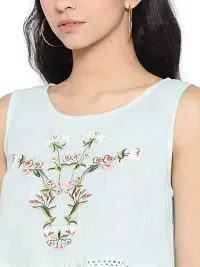 I AM for You Blue Embroidered High-Low Crop Top-thumb3