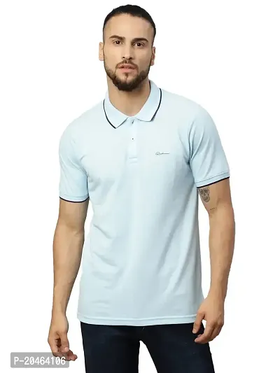 Rodamo Men T Shirt Half Sleeve Polo T Shirts for Men Cotton T Shirts,112060105-L Blue