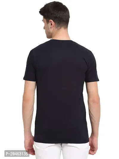 Rodamo Round Neck Half Sleeve Tshirt for Men Fashion Navy Blue-thumb3